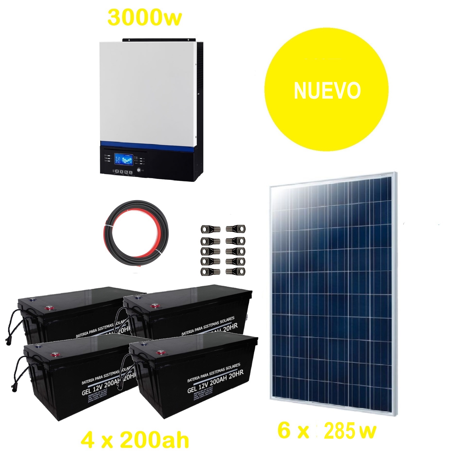 Kit Solar Fotovoltaico 3000w Híbrido Medio - HAKON